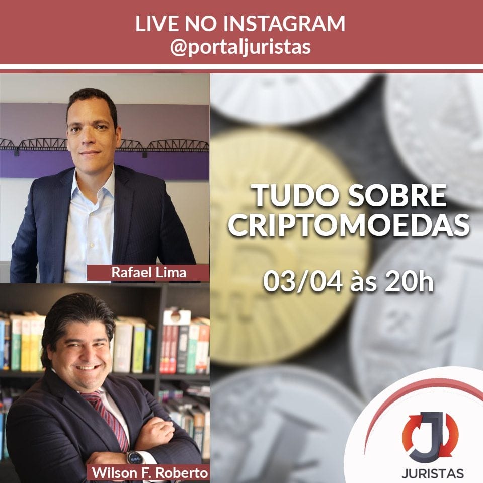 Live sobre Criptomoedas no Instagram do Portal Juristas | Juristas