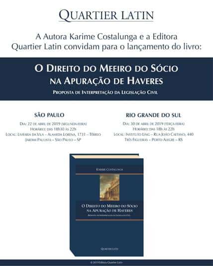 Livro trata de direito de ex-cônjuge de sócio | Juristas