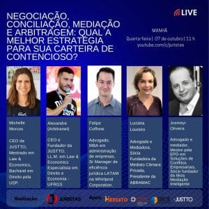 Webinar reúne especialistas para debater negociação, conciliação, mediação e arbitragem 1 | Juristas "Negociação, Conciliação, Mediação e Arbitragem: qual a melhor estratégia para sua carteira de contencioso?
